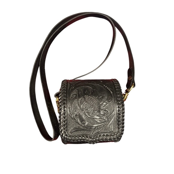 Mary Alice Palmer Design Handbags - Mary Alice Palmer Leather Crossbody Bag Tooled Floral Handcrafted USA